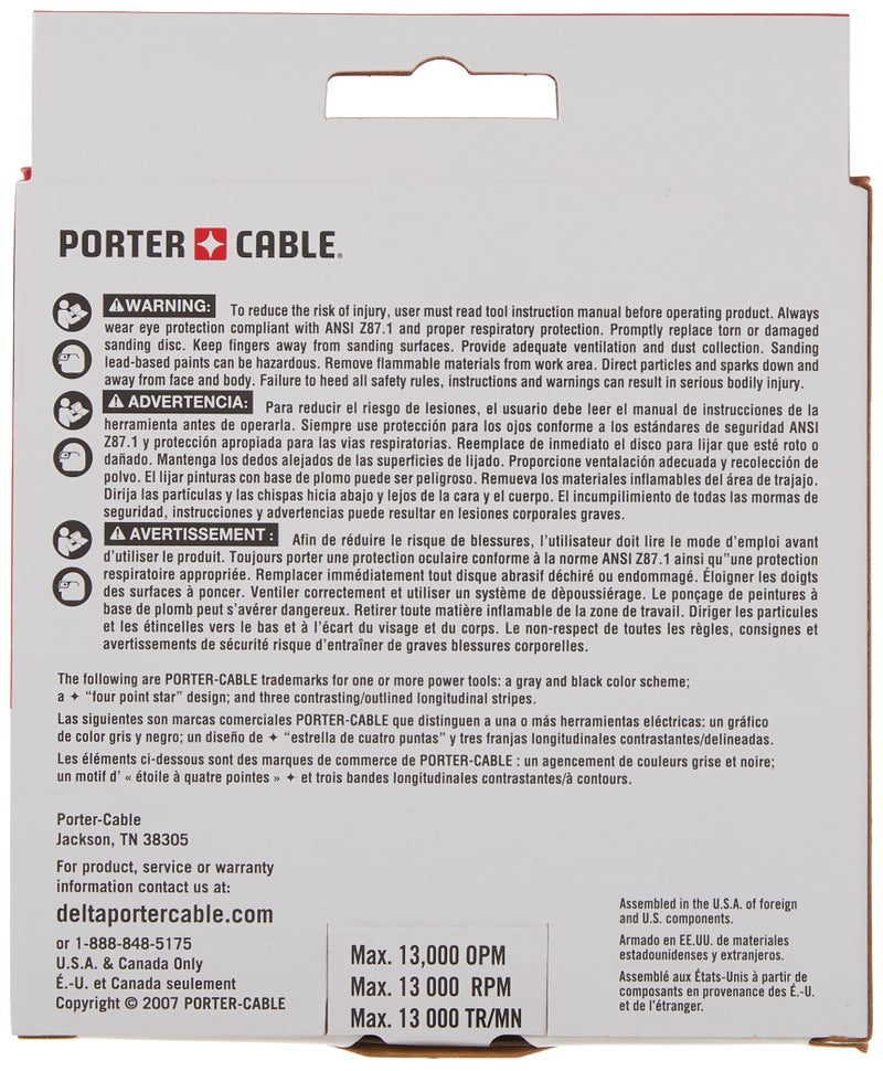 PORTER CABLE PORTER-CABLE Hook And Loop Pad for Model 333 Sander, 5-Inch, 1-Pack (13904) - Image 5